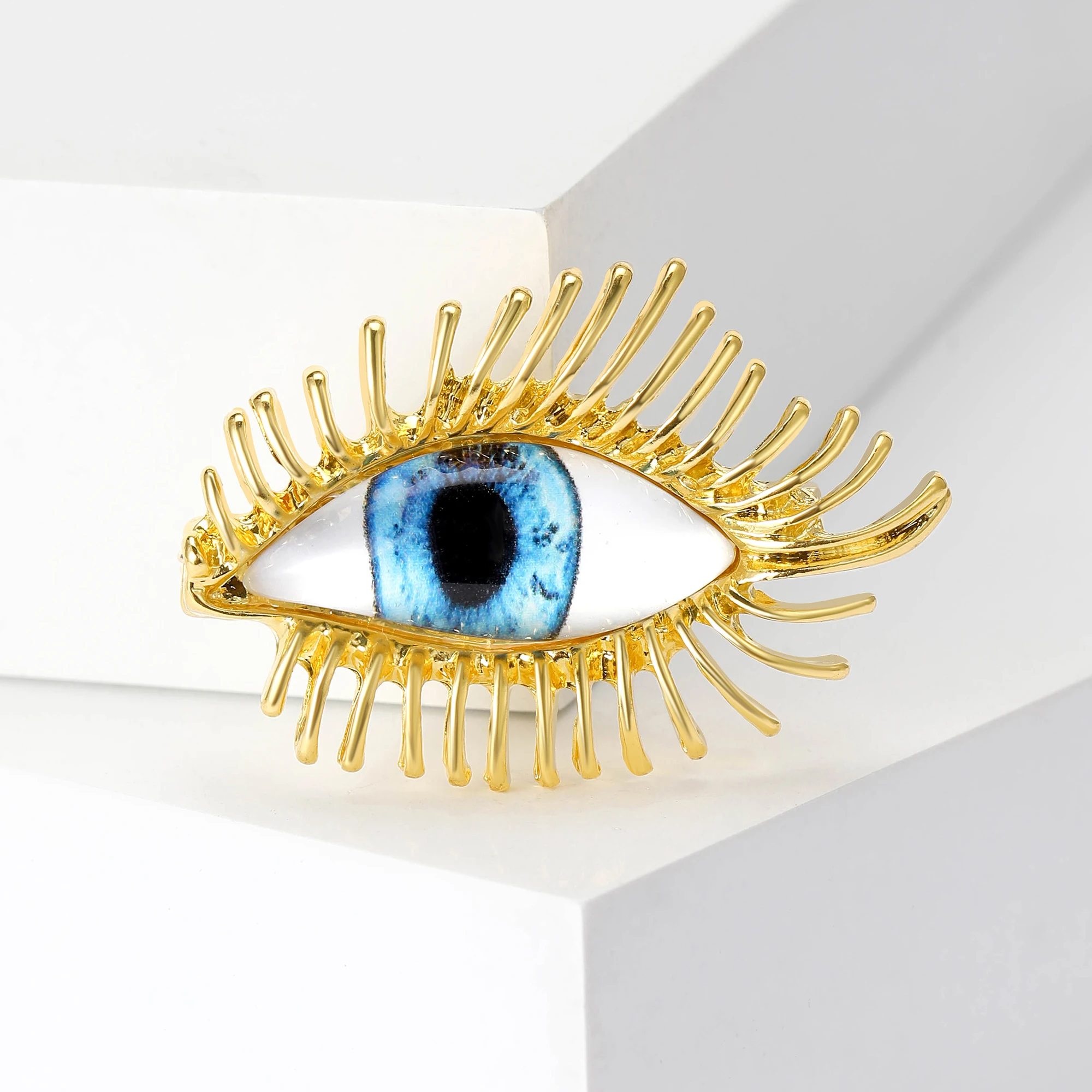 Новые броши со стразами глаз дьявола для женщин унисекс глаза из смолы вечерние