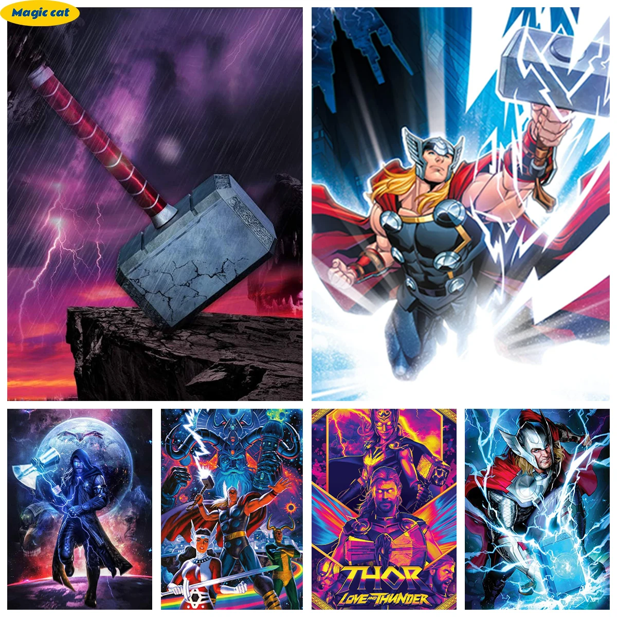 

Thor 5D Diamond Embroidery Thor Odinson Portrait Hand Diamond Painting Cross Stitch Art Mosaic Wall Sticker Home Decor Kid Gift