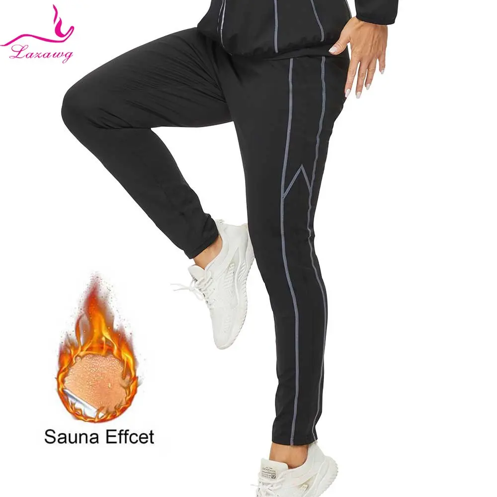 

LAZAWG Sauna Pants for Women Sweating Leggings Weight Loss Trousers Thin Thermo Sportwear Fitness Body Shaper Slimming Workout
