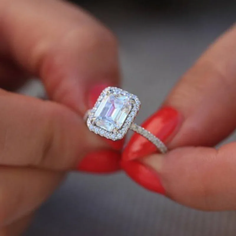 

Milangirl Luxury Elegant Exquisite Fashion Square Wedding & Engagement Rings Made With Cubic Zirconia Jewelry
