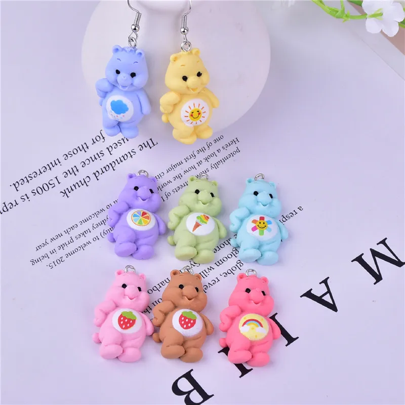 

10pcs/pack little Bear Cartoon Resin Charms for DIY Jewelry Making