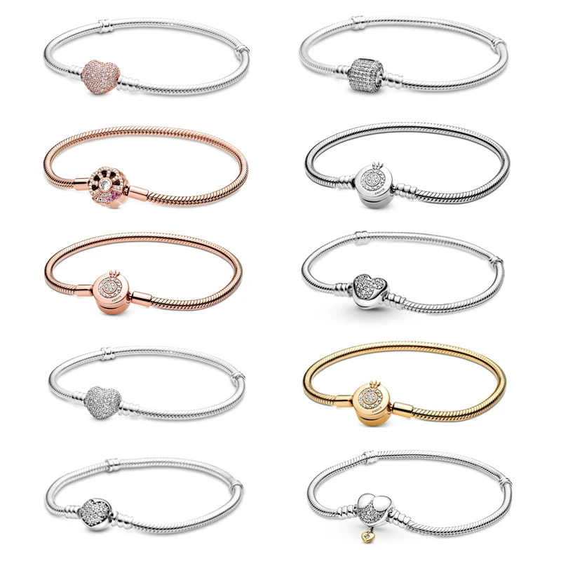 

Hot Sale Jewelry For Women 925 Sterling Silver Beadeds Abalorios Pulseras DIY Charms Fit Original Argent Beads Bracelets