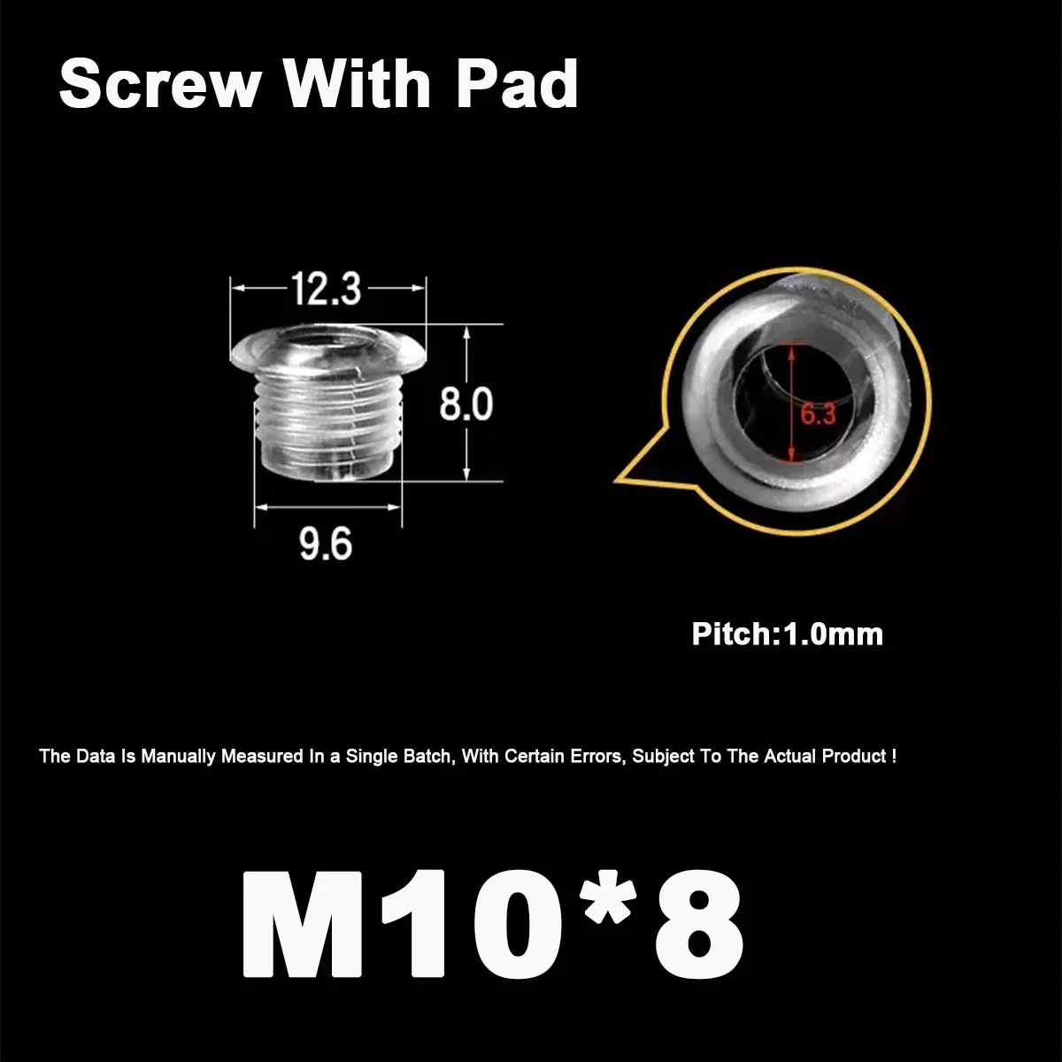 

Пластиковая прозрачная полая плоская/круглая головка, задняя фотография M6M10M12