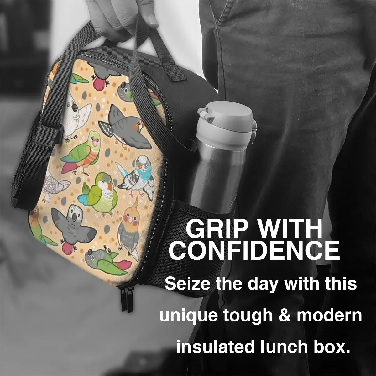 Изолированные сумки для ланча с птицами женщин портативный охлаждающий