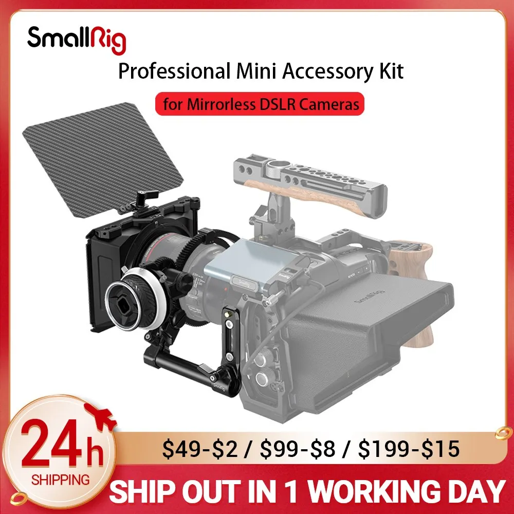 

SmallRig Professional Mini Accessory Kit Include Mini Matte Box And Mini Follow Focus For Mirrorless DSLR Cameras -3196 + 3010
