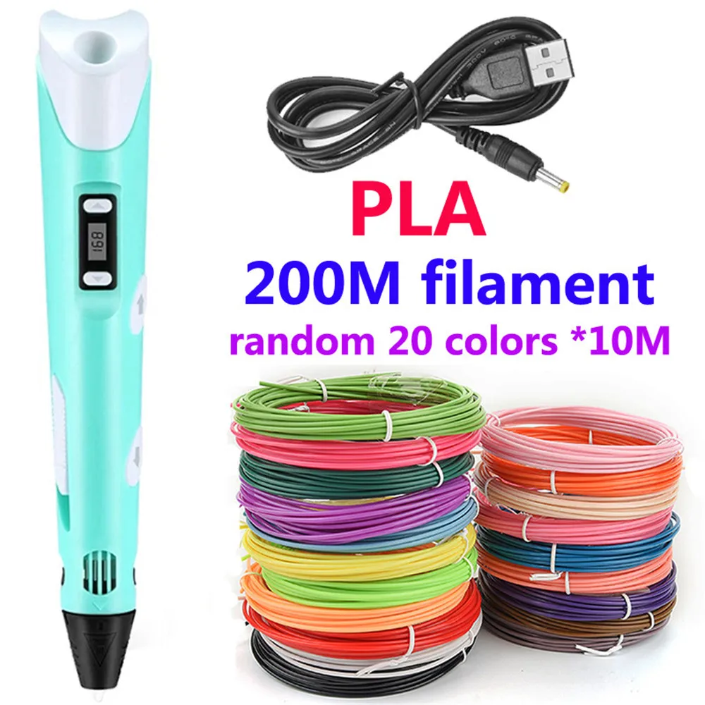 

3D Printing Pen Digital Display Intelligent 3D Pen High Temperature 3D Graffiti Painting Pens with USB Educational Toys Gift