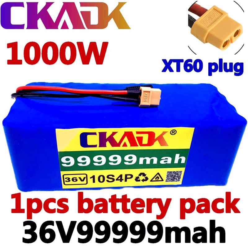 

100% Original 10S4P 36V Battery 99.999Ah Battery Pack 1000W Battery 42V 99999mAh Ebike Electric Bicycle with BMS