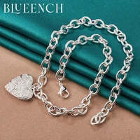 blueench 925 sterling silver stereo heart peach hollow pendant necklace for women proposal wedding fashion jewelry