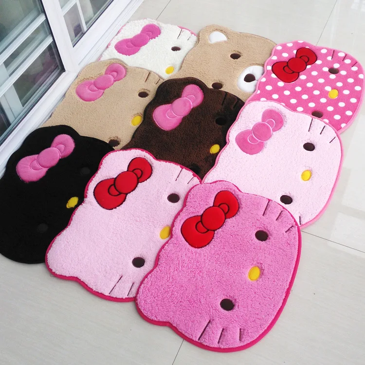 

Lovely Sanrio Hello Kitty Rugs Cartoon Anime Bedroom Bathromm Carpet Children Girls Bedroom Living Room Floor Mat Doormat Decor