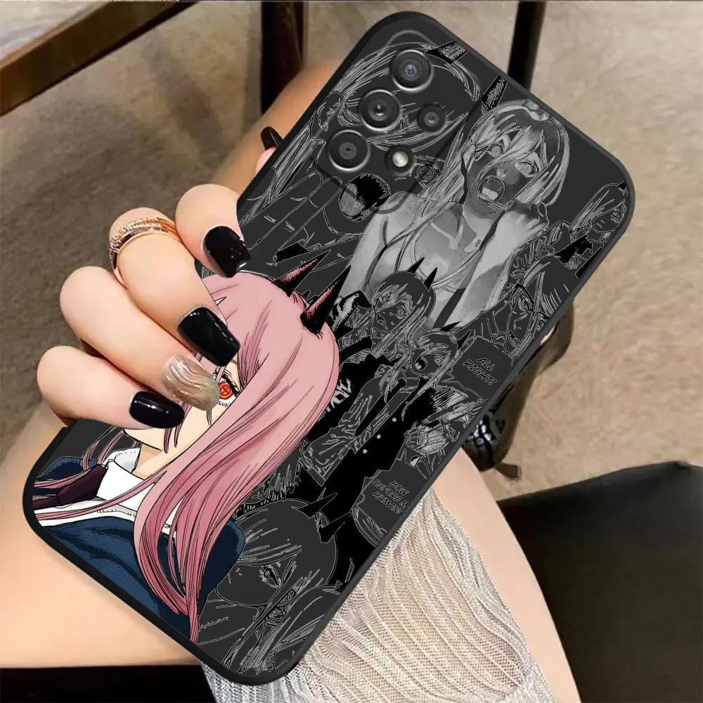 Case For Samsung Galaxy A91 A14 A73 A72 A71 A53 A52 A51 A42 A33 A32 A22 A21S A13 A715F A52S A22S 4G 5G Case Chainsaw Man POWER