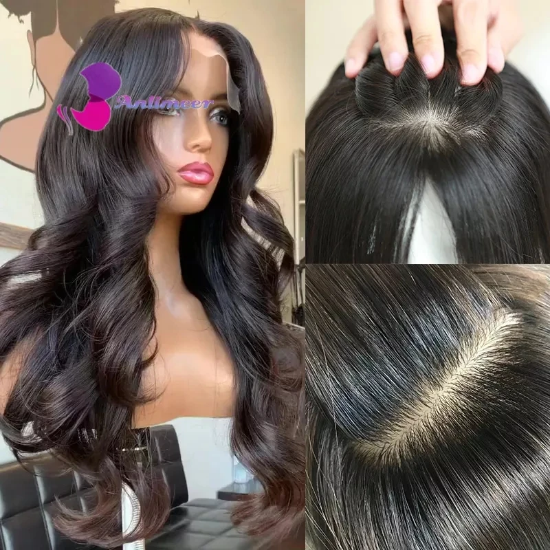 Loose Body Wave 13x4 Silk Base Top Wig 13x6 /13X4 Deep Parting Human Hair Lace Front Wig Natural Black Colored For Black Women