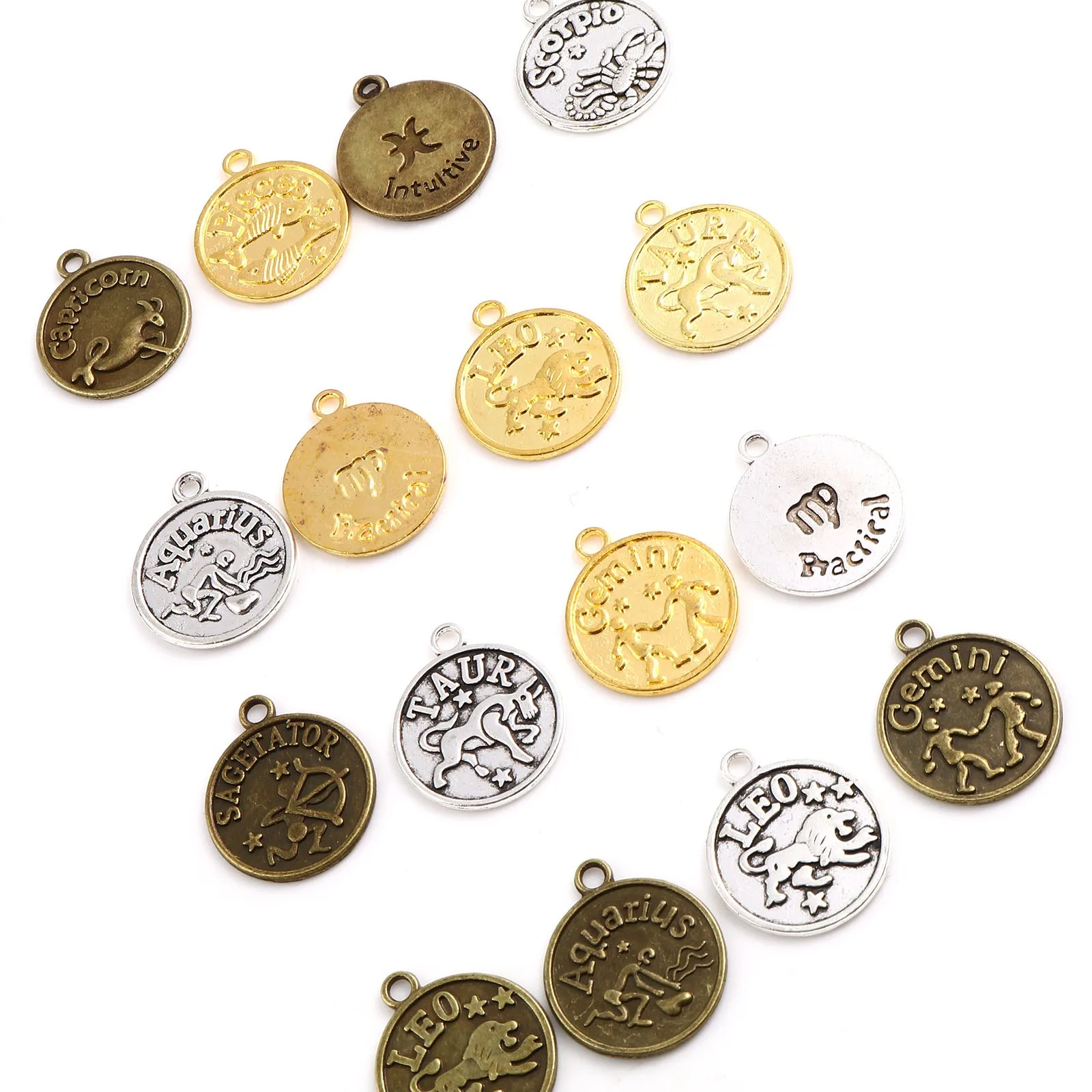 Винтажные подвески Круглые разноцветные созвездие металлические сделай сам