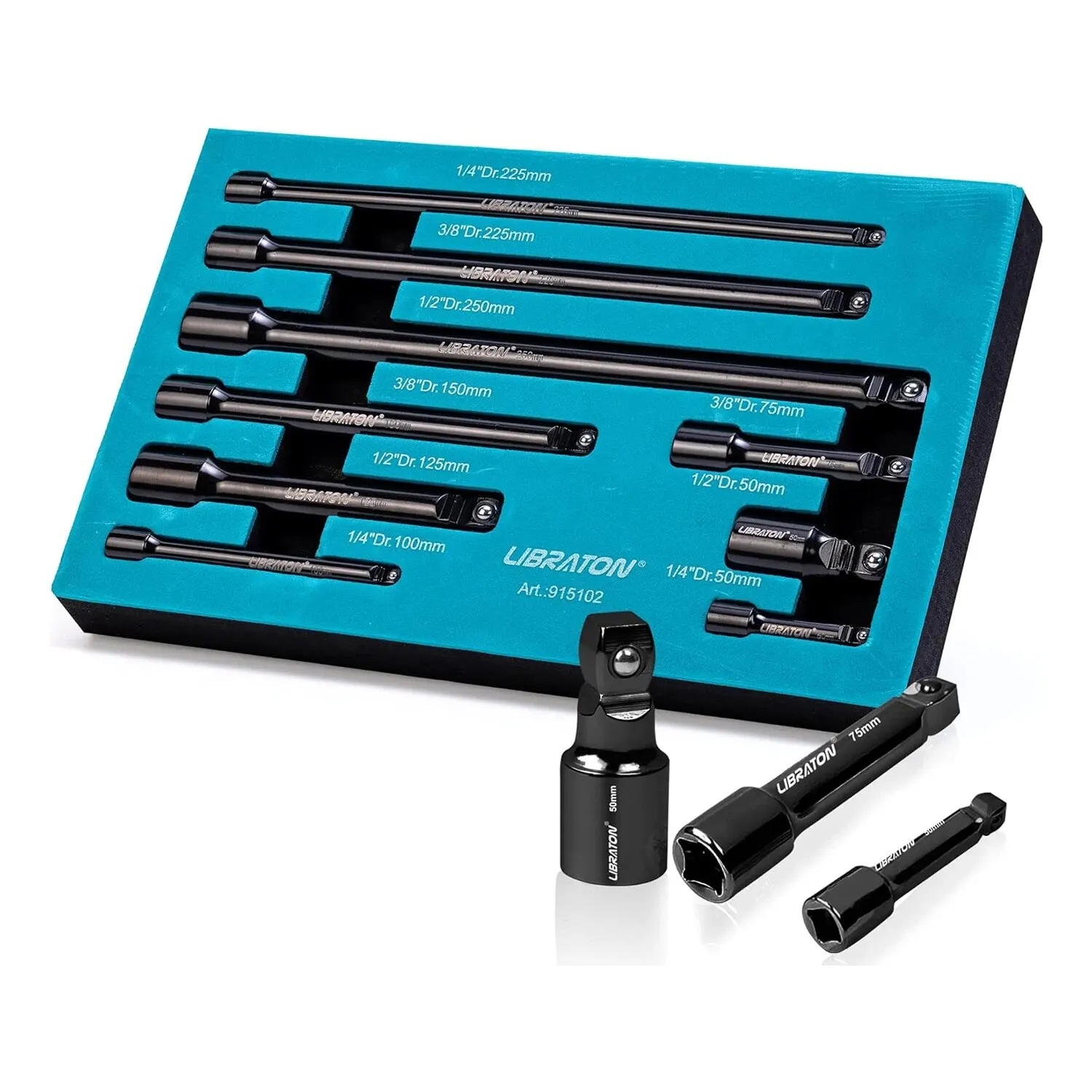 

Набор Удлинителей Libraton С Пружинным Механизмом И Храповым Механизмом Для Крепления К Розеткам, Длиной 1/4', 3/8', 1/2'