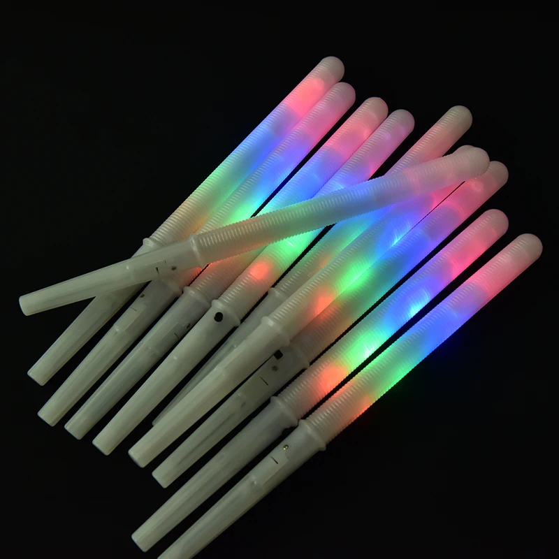 

LED Light Up Cotton Candy Cones Colorful Glowing Marshmallow Sticks Impermeable Cheer Tube Dark Light for Party