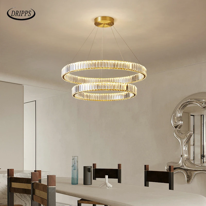 Nordic LED living room crystal chandelier bedroom crystal ceiling lamp dining room chandelier kitchen crystal ceiling light lamp