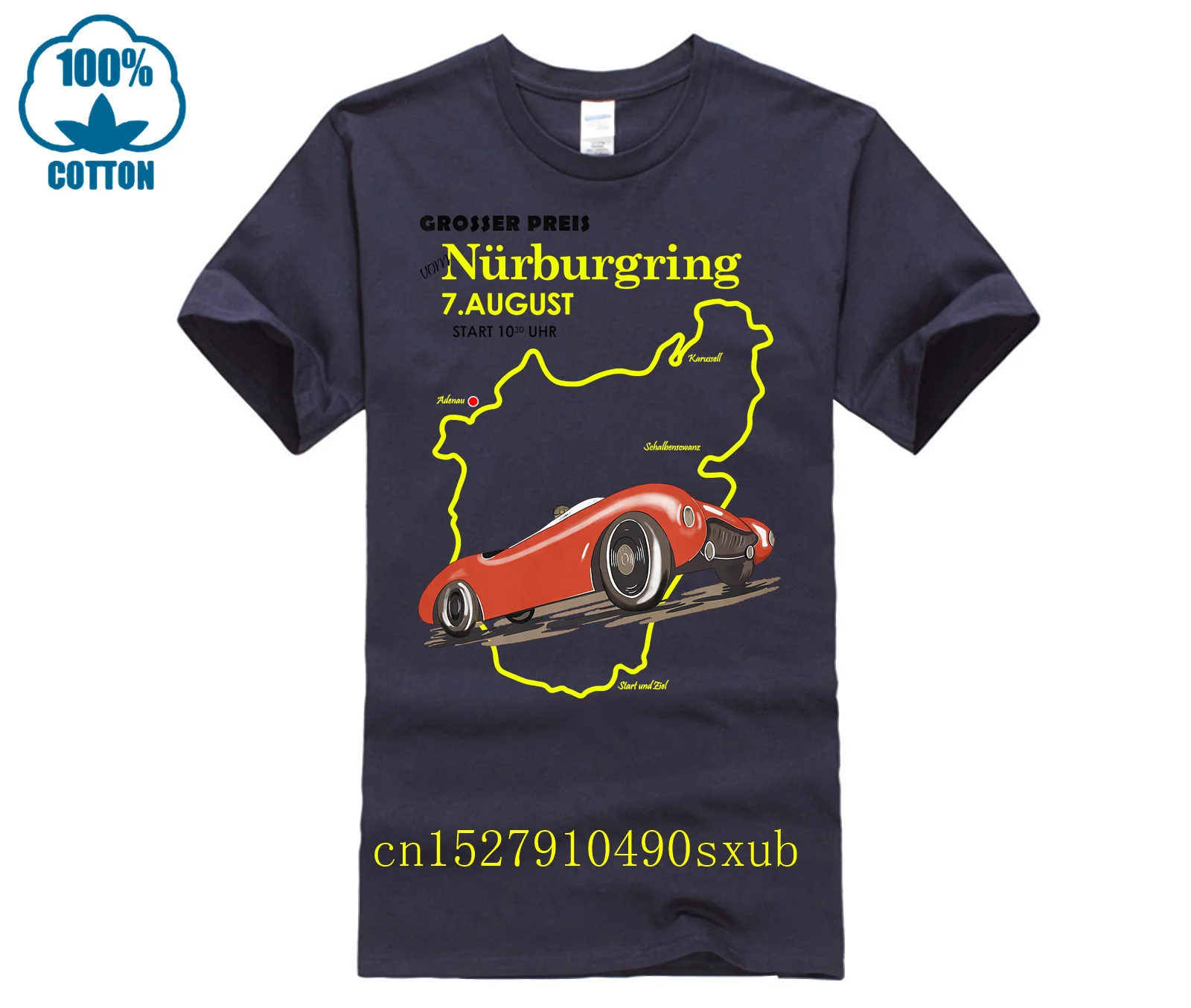 Vintage nurburgring motor racing mark rogan man's t shirt car moto tee clothes
