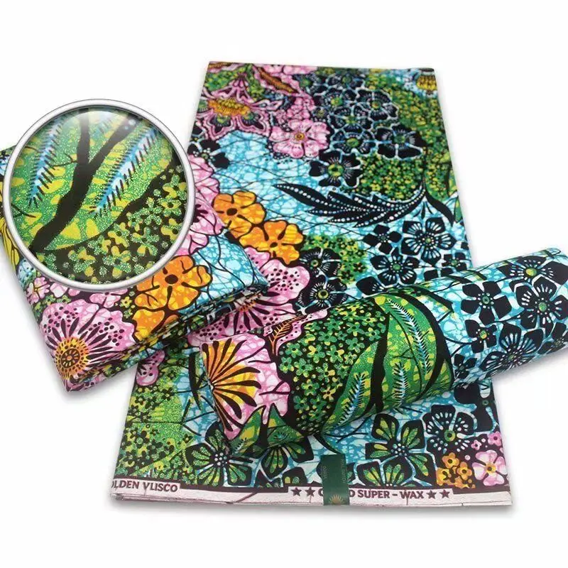 

2022 горячая Распродажа нигерийских блестящих золотых восковых тканей Grand Анкары 100% хлопковая обертка напечатанные золотые песчаные материалы