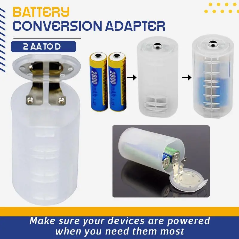 

4 шт./комплект коробка для преобразования батарей AAA в AA, AA в C, 2 адаптера размера AA в D коробки для преобразования батарей для прямой поставки