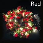 Светодиодный венок из роз, 2,5 м, креативное украшение сделай сам на День святого Валентина, Рождество, свадьбу, украшение из шпагат, искусственные растения, лоза, домашний декор.