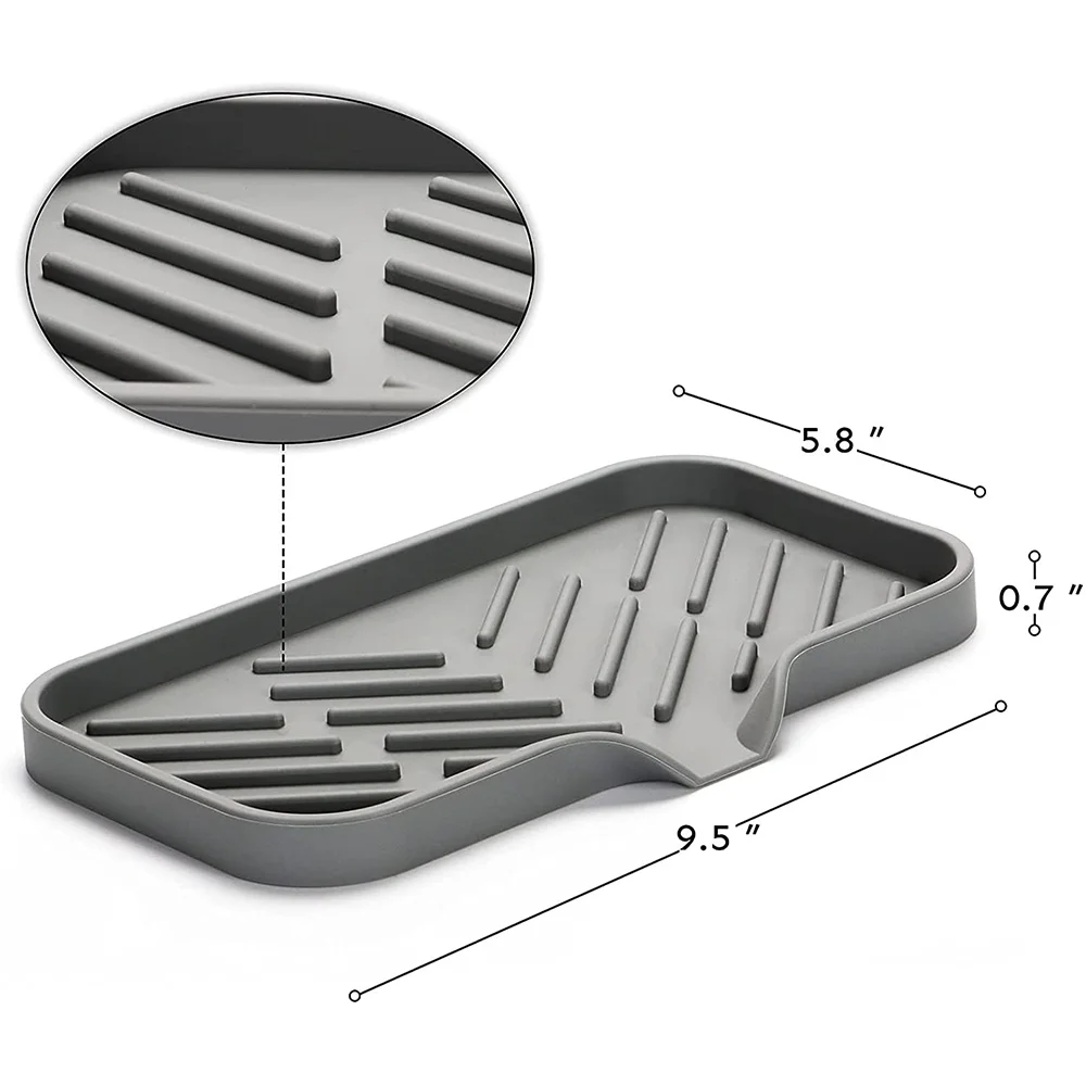 Силиконовый лоток для кухонного мыла подставка сливной губки раковины хранения