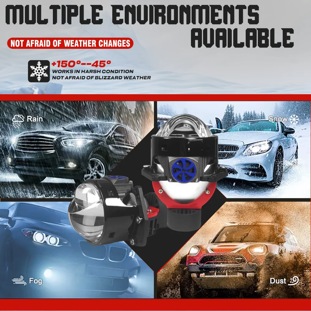 Лазерная фара Carolin с двумя линзами светодиодная автомобильная прямым лучом