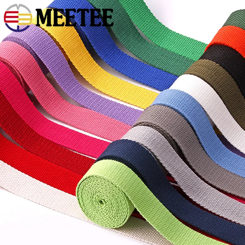 5Meters 20/25/32/38mm 2mm Thick Webbing Polyester Cotton Canvas Webbings Ribbon for Backpack Strap Belt Tape Garment Woven Band |
