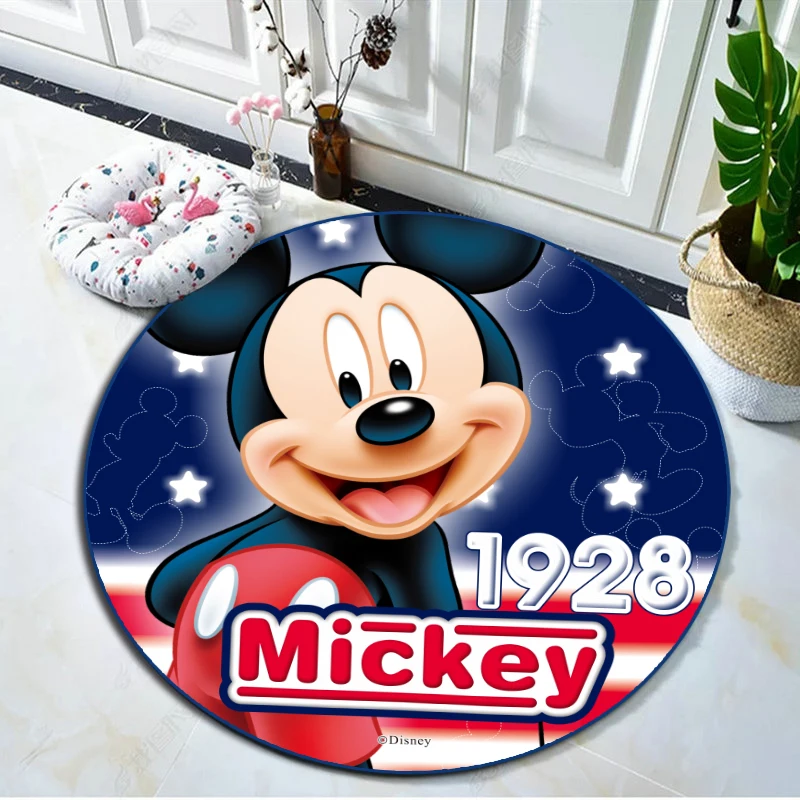 Детский игровой коврик Disney с Микки и Минни круглый ковер нескользящий для ванной