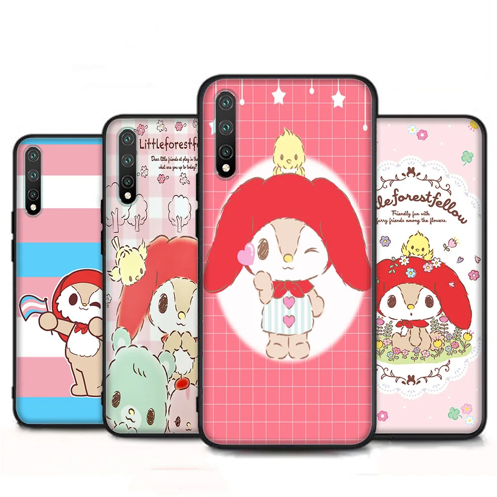 Littleforestfellow Marron Cream Cover for Huawei Y5P Y6 Y6S Y6P Y7 Y7A Y8P Y8S Y9 Y9A Y9S Prime Black Phone Case