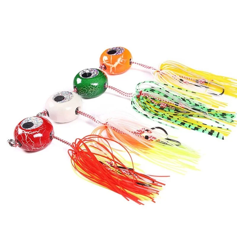 

Metal Fast Sinking Jig Big Head with Rubber Skirts60g80g100gSaltwater Assist Hook Fishing Lure Slider