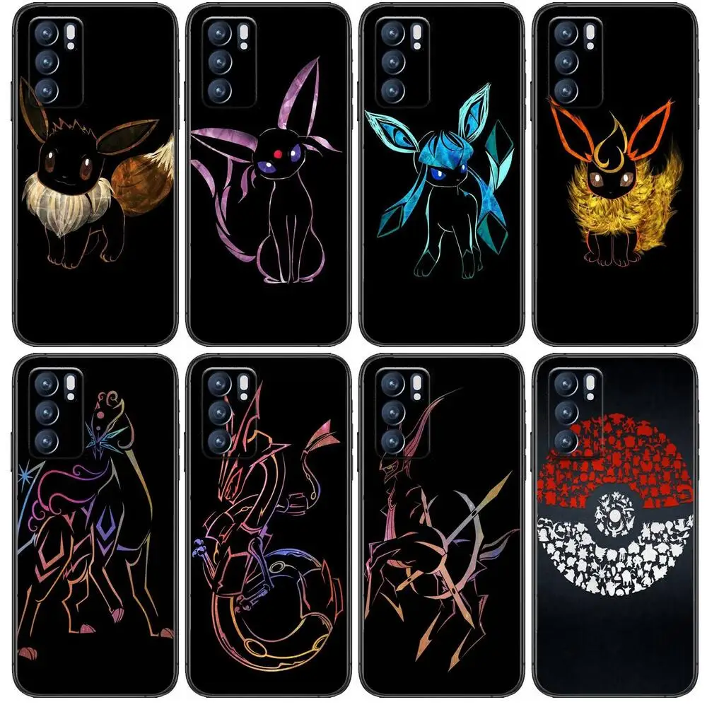 

Black Pokemon Eevee For Realme C3 Case Soft Silicon Back cover OPPO Realme C3 RMX2020 Coque Capa Funda find x3 pro C21 8 Pro a91