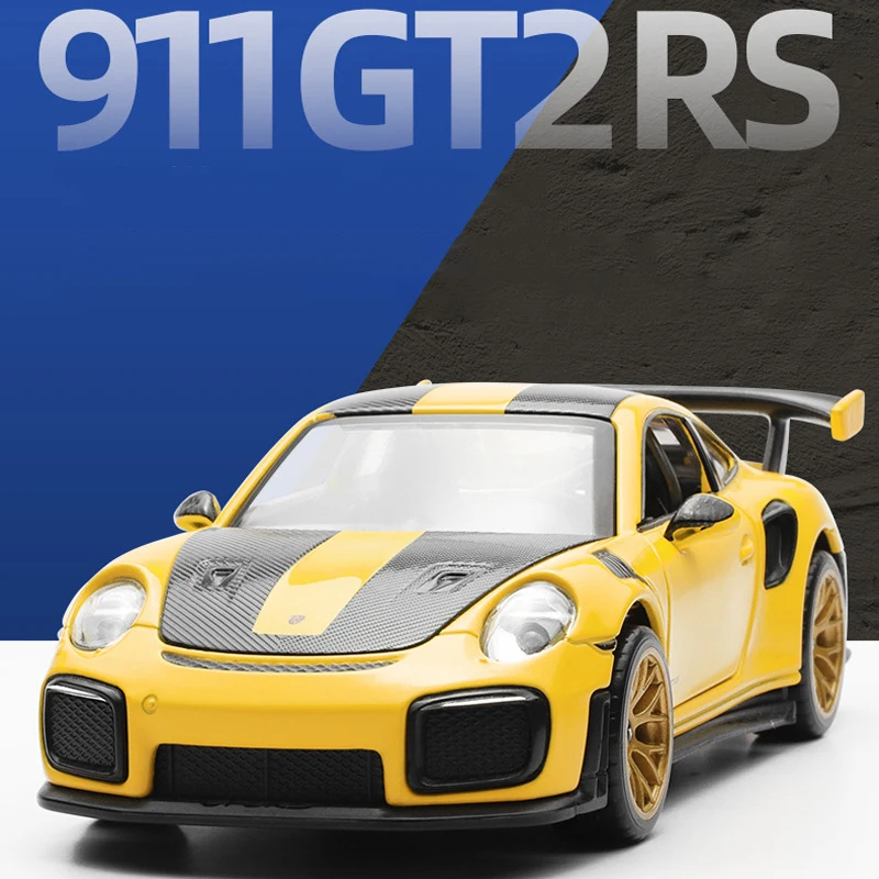 

1:32 911 GT2 RS Supercar Alloy Car Toy Car Metal Collection Model Car Sound and light Toys For Children