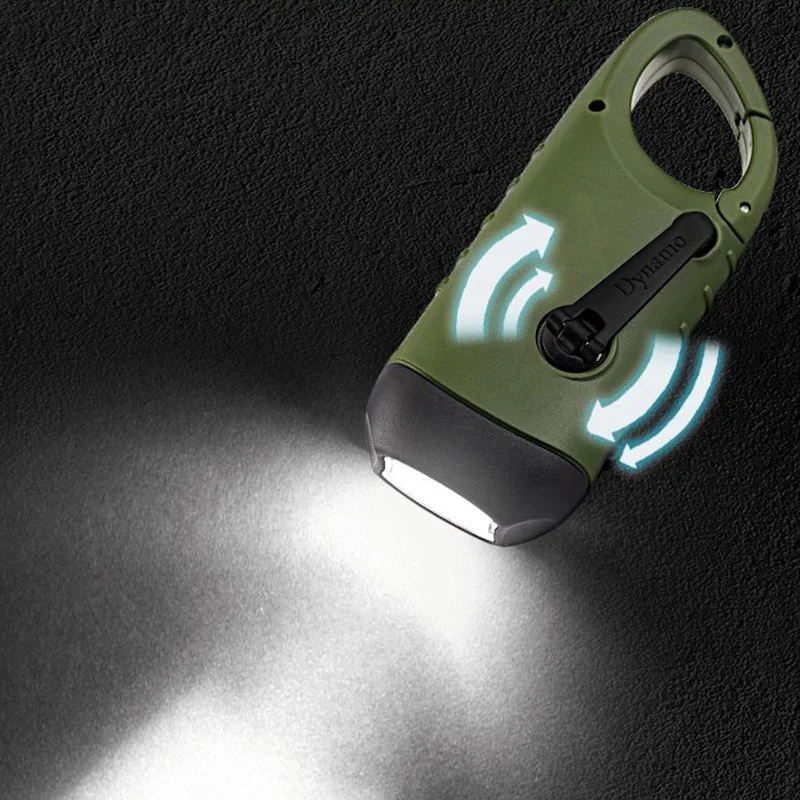 Светодиодный фонарь с ручкой фонарик Динамо-рукояткой зарядкой от USB