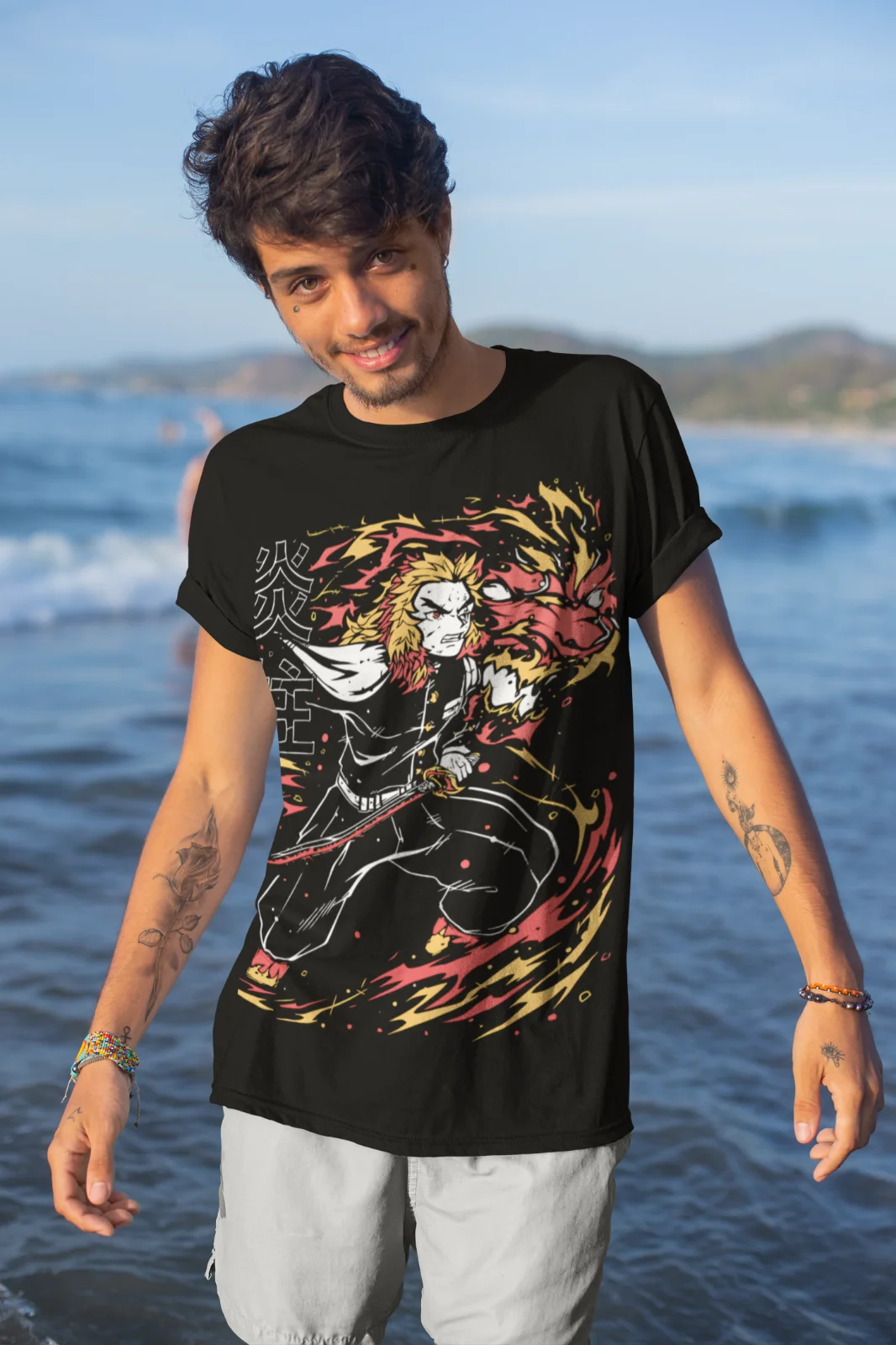 Футболка kyoтрико ренгоку из аниме no Yaiba Demon мягкая футболка