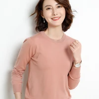 womens knit sweaters casual pure color round neck long sleeve pullovers sweater tops
