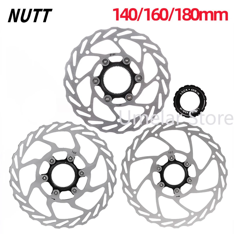 

NUTT Brake Rotor 140mm 160mm 180mm Mtb Hydraulic Brake Disc Centerlock Bicycle Centerline Heat Dissipation Cooling Hollow Pads