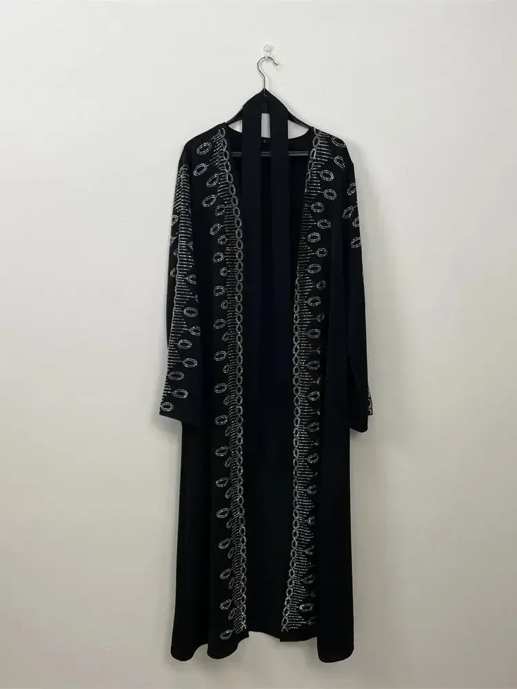 Рамадан черное мусульманское кимоно абайя Дубай кебая кафтан платье молитвенная