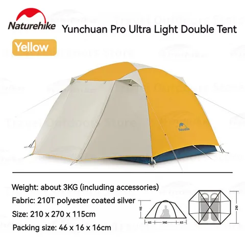 Naturehike Superlight Yunchuan Pro2-3 палатка 2-3 человек