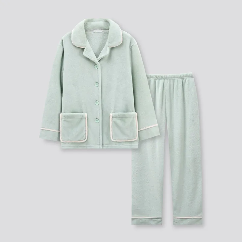 Ladies' Pajamas Warm In Winter Love Man Sleep Coral Fleece Pajama Set