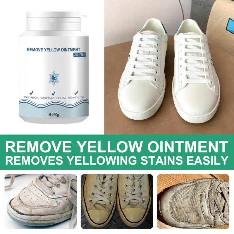 

Jue Fish 90g White Shoes Whitening Cleaner Whitening Care Edge Cleaning Tools Whiten Refreshed Polish Ointment Yellow Remover