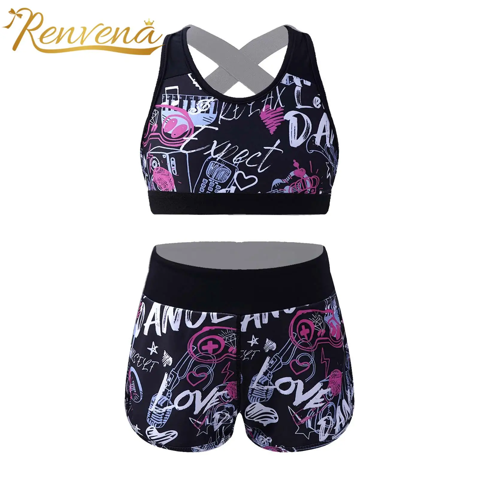 

2 шт., детский спортивный костюм для девочек