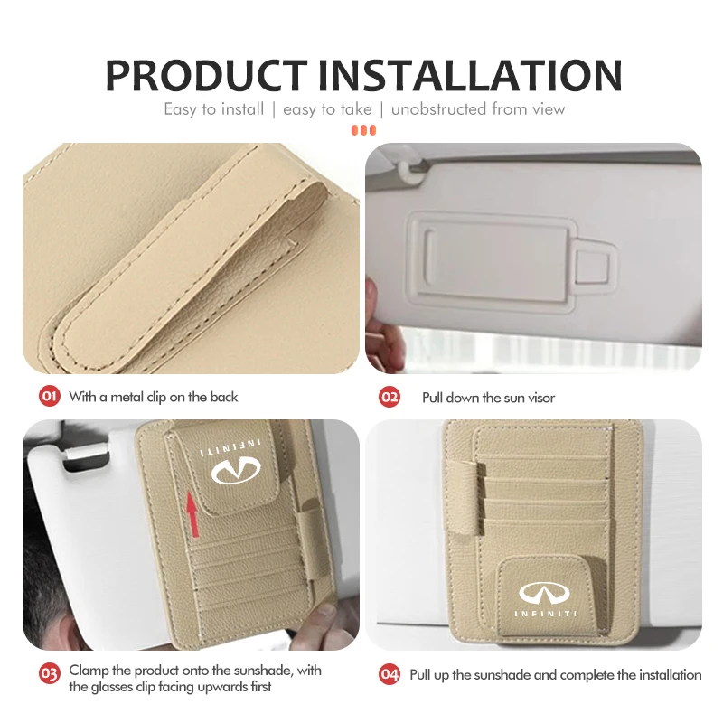 Для Infiniti автомобильный солнцезащитный козырек держатель для очков сумка