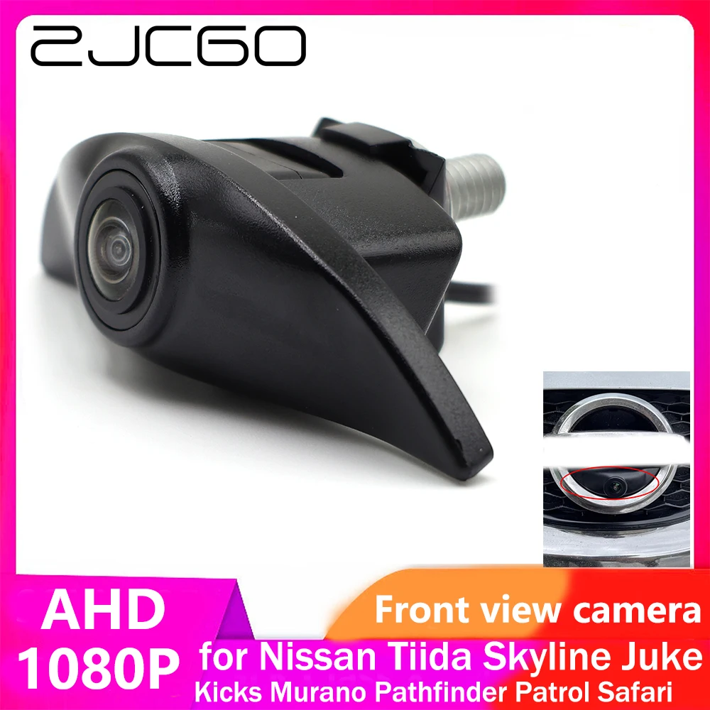 ZJCGO AHD CVBS 1080P 170 ° Автомобильный логотип парковочная камера переднего вида для Nissan
