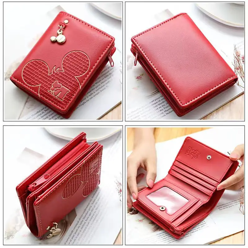 Disney Women Wallet Coin Purse Cute Cartoon Mickey Mouse Card Holder Womens Wallets and Purses Female Wallets with Zipper
