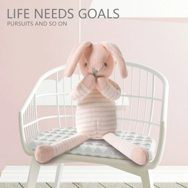 New Handmade Crochet Bunny Plush Doll kawaii Knitted Baby Stuffed Animal Toy Newborn Kids Sleeping Accompany Doll Room Decor