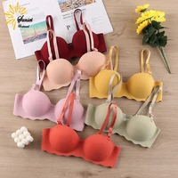 sexy bras push up seamless underwear for women solid color wireless lingerie one pieces gather thin teens girls brassiere top