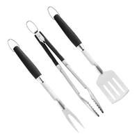 3pcs bbq grill tools set non slip handle stainless steel barbecue meat fork spatula tong outdoor kitchen barbecue utensils