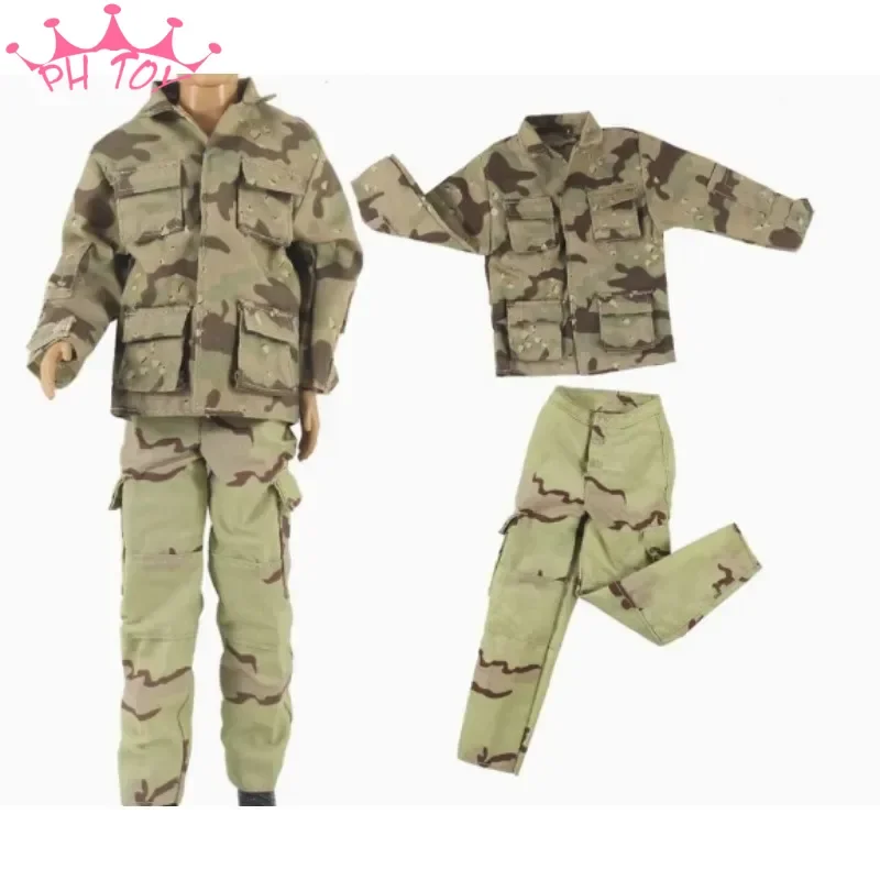 Камуфляжная форма мужского солдата в масштабе 1/6 куртка пустыни армии США брюки