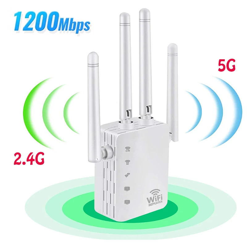 5 Ghz Wireless WiFi Extender Wi Fi Repeater 1200Mbps Network Amplifier 802.11ac Long Range Signal Wi-Fi Repetidor