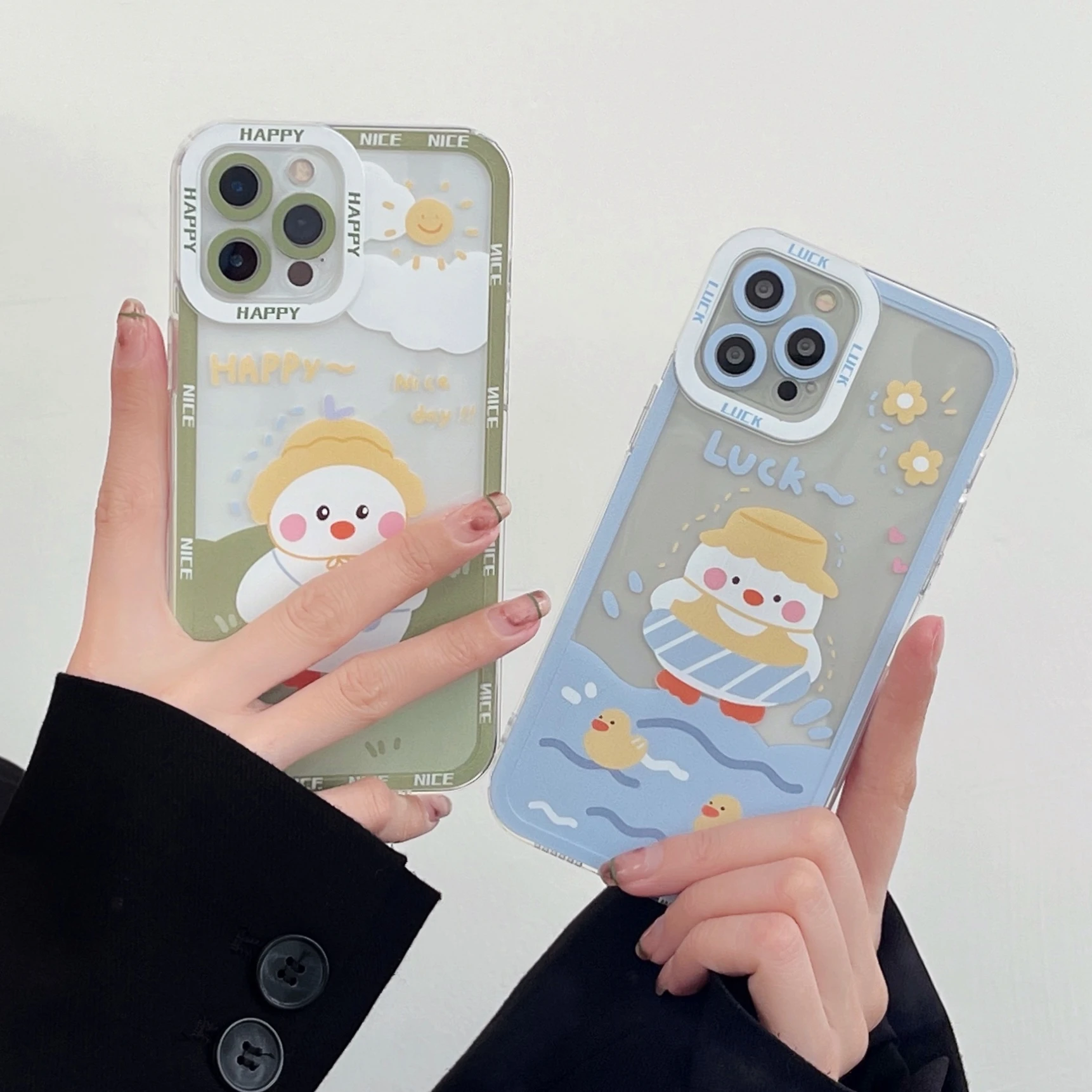 

Hat Duck Cute Phone Case for OPPO A5 A9 2020 A8 A15 A16 A32 A31 A35 A36 A37 A52 A53 A54 A74 A76 A92 A93 A94 F19 Pro Soft Cover