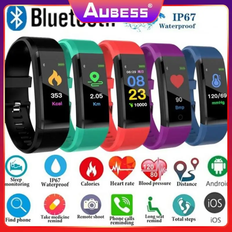 

Usb Charging Waterproof Men Smart Wristband Touch Control Fitness Smart Watch Heart Rate Fitness Tracker Alarm Clock